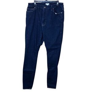 Good American Dark Wash Non Ripped High Rise Skinny Jeans Sz 20-26 36” 759